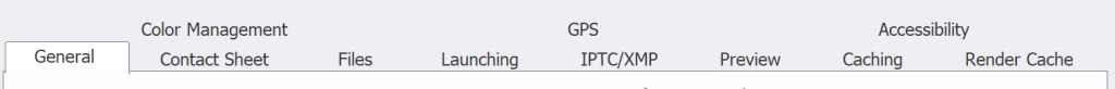 Screenshot of preference tabs
